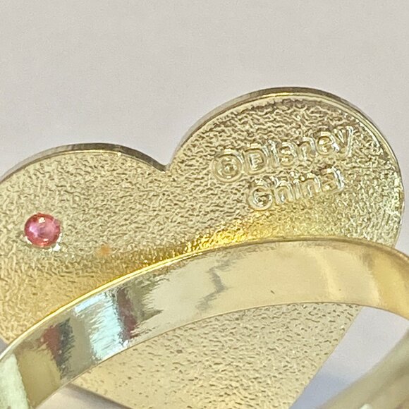 Vintage Disney Minnie Mouse Heart Ring Size 7 8 Signed Adjustable Red Enamel - Picture 9 of 12